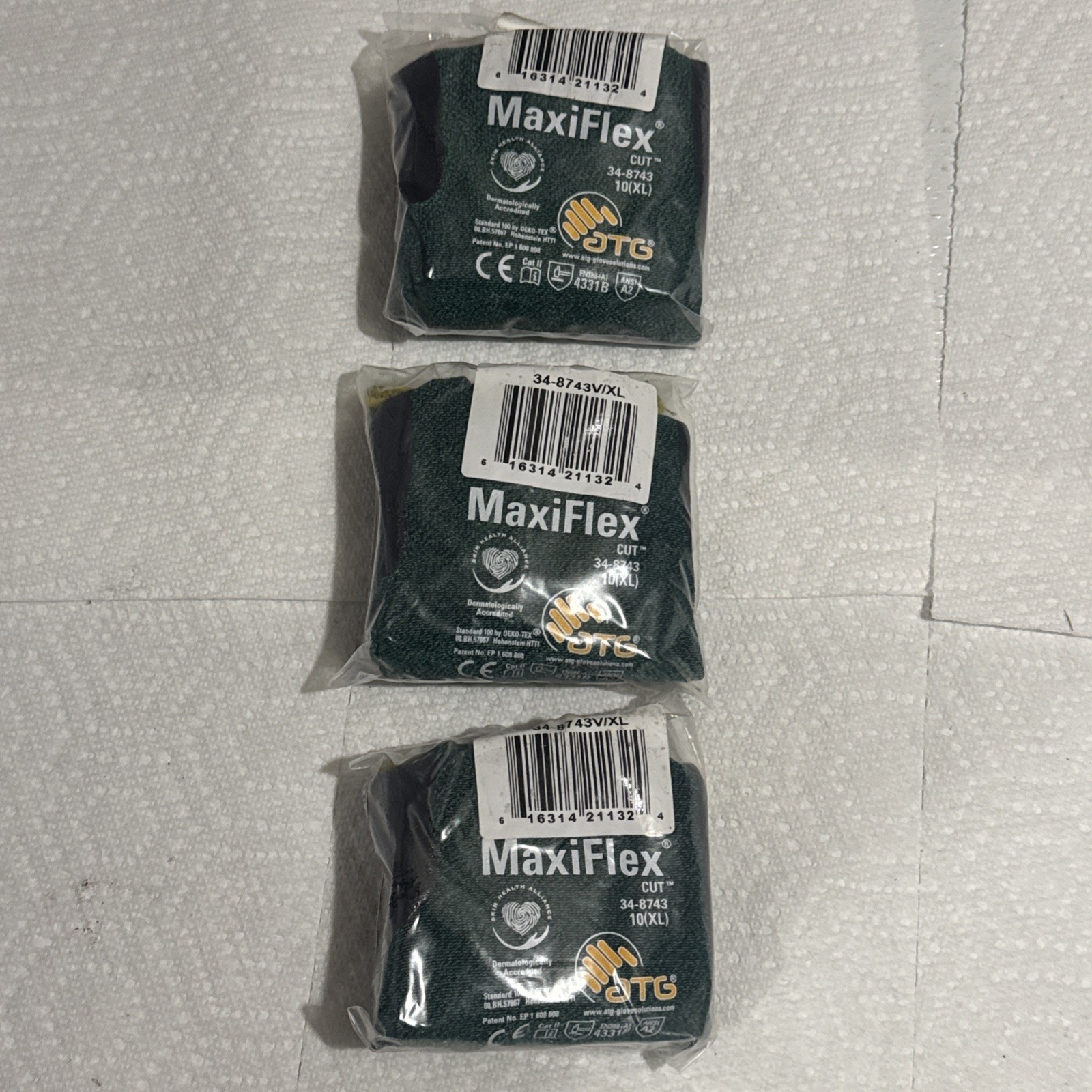 MaxiFlex Nitrile Micro-Foam Coated ANSI A2 Cut Resistant Gloves 34-8743(3-Pack)