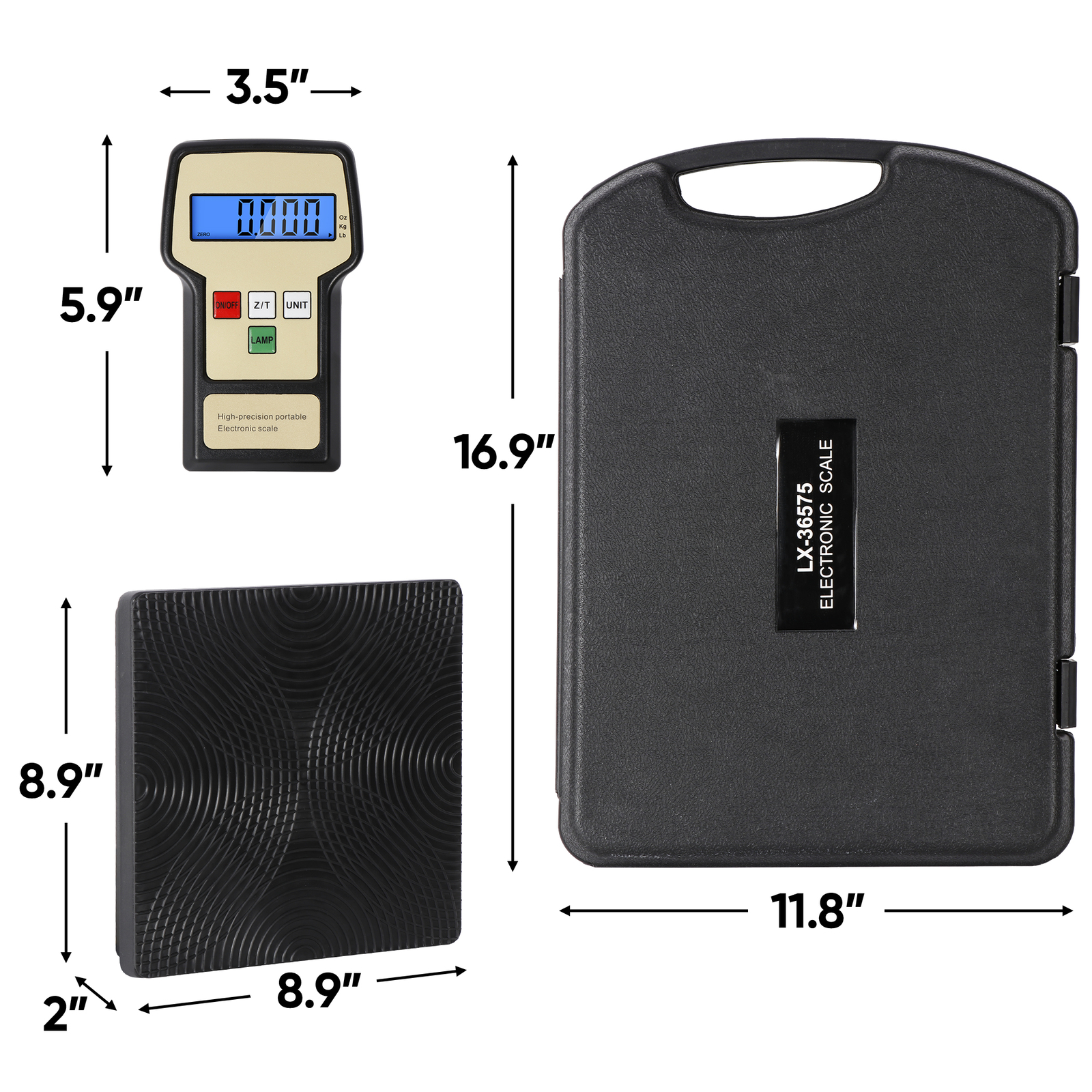 Electronic Digital Refrigerant Charging Weight Scale with Case for HVAC 220LB