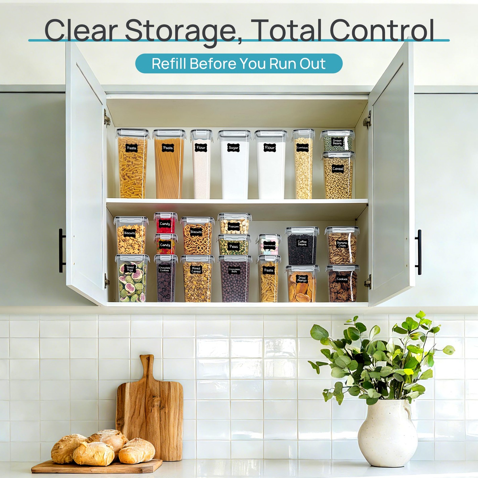 Airtight Food Storage Containers Lids Vtopmart 24 Pcs Plastic Kitchen And