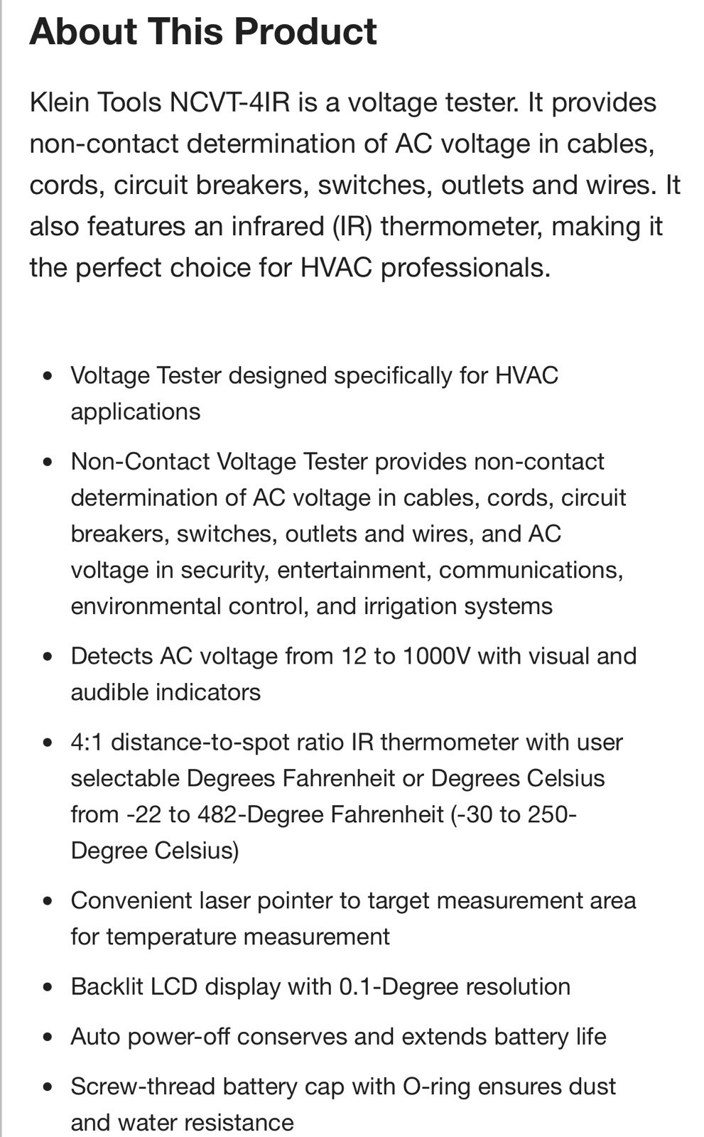 Klein Tools NCVT-41 Non-Contact Voltage Tester with Laser Infrared Thermometer