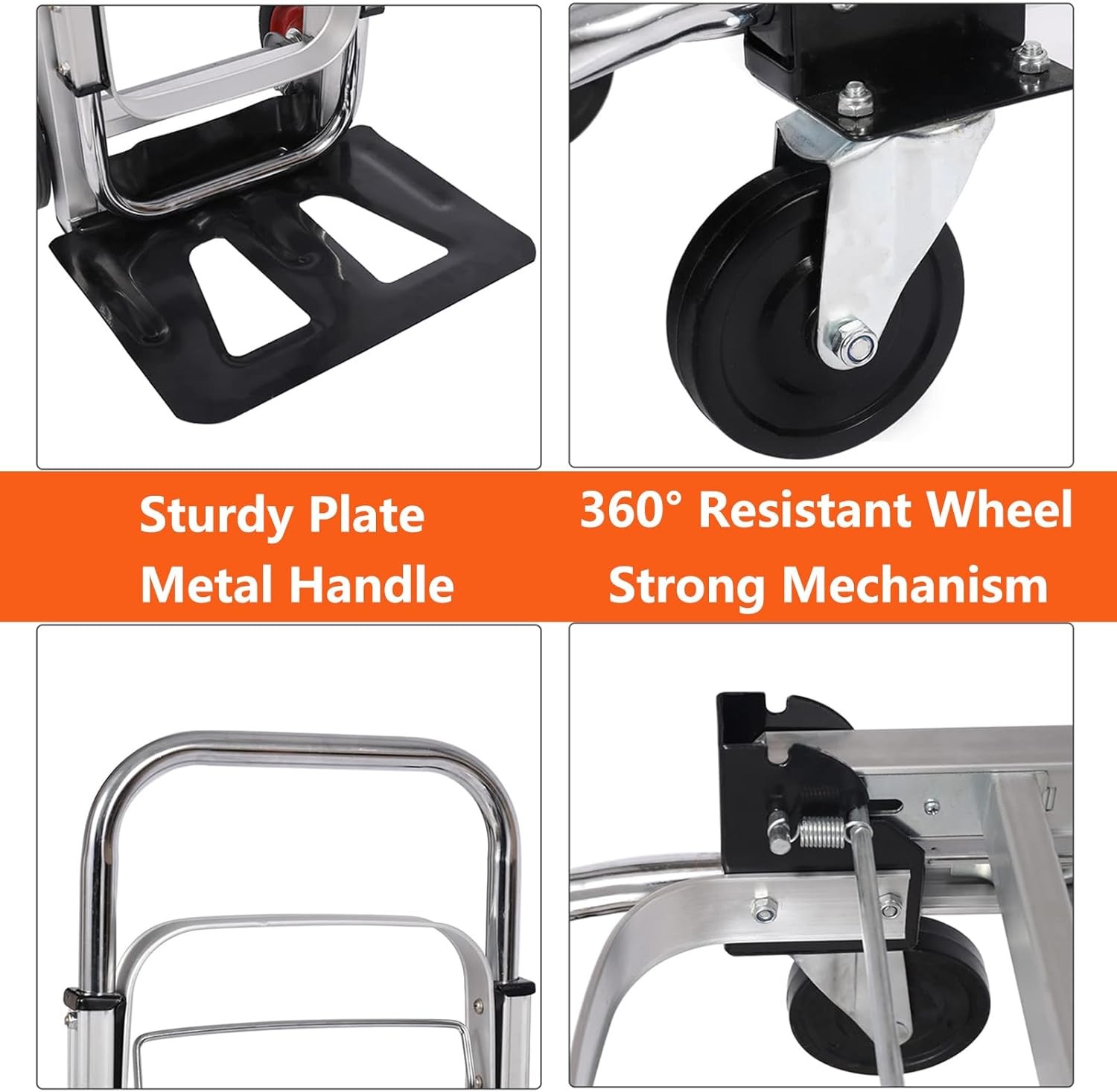 Aluminum Folding Hand Truck 550 LBS Capacity Convertible Hand Truck Dolly Cart