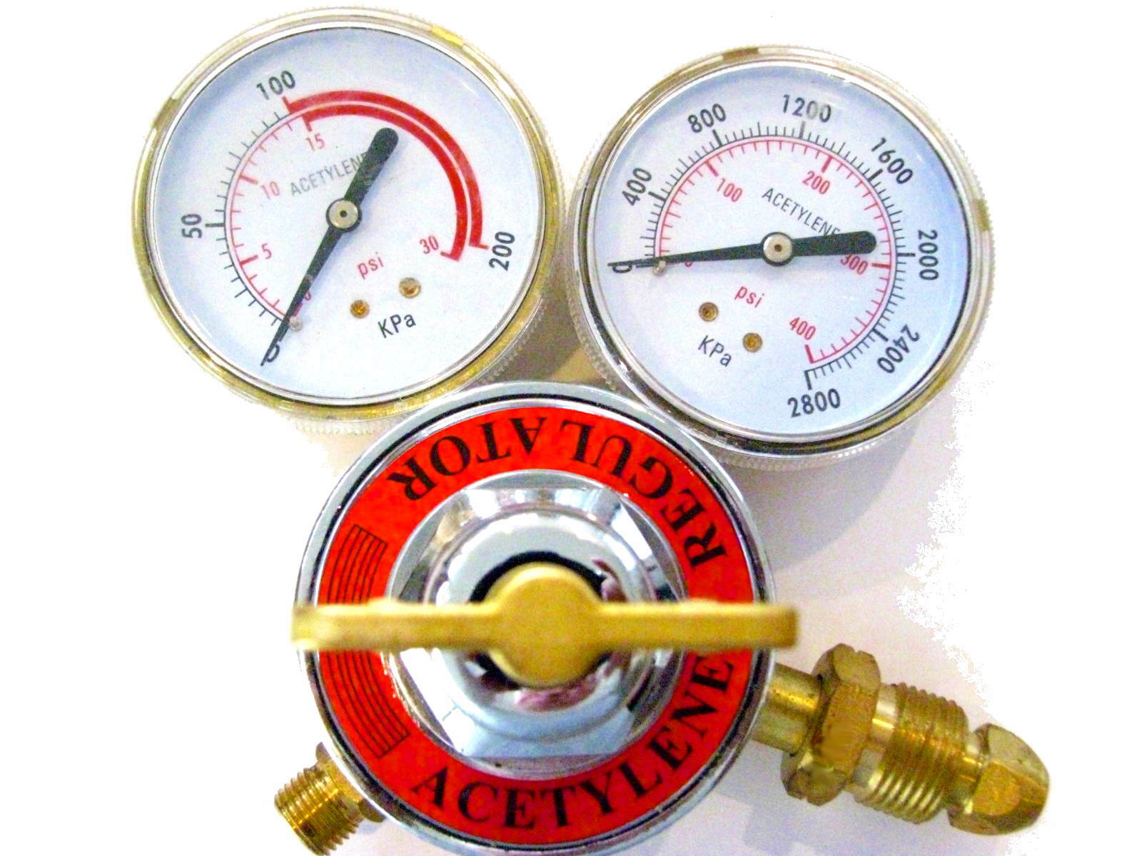 High Volume Acetylene Regulator w/3 Inch Gauges, CGA 510 inlet, “B” Out
