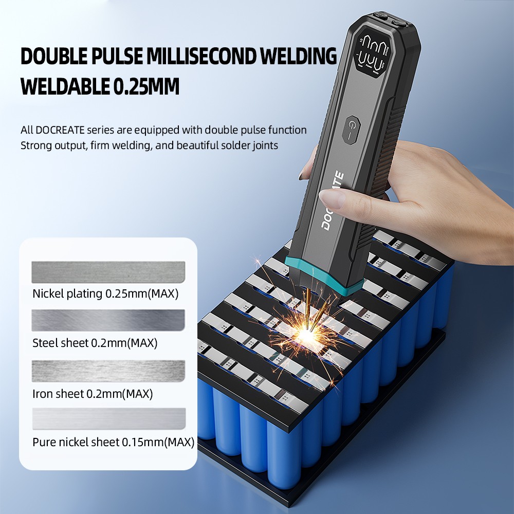 Handheld Spot Welding Machine 10-Gear Adjustable 0.1-0.2mm Plated Nickel Sheets
