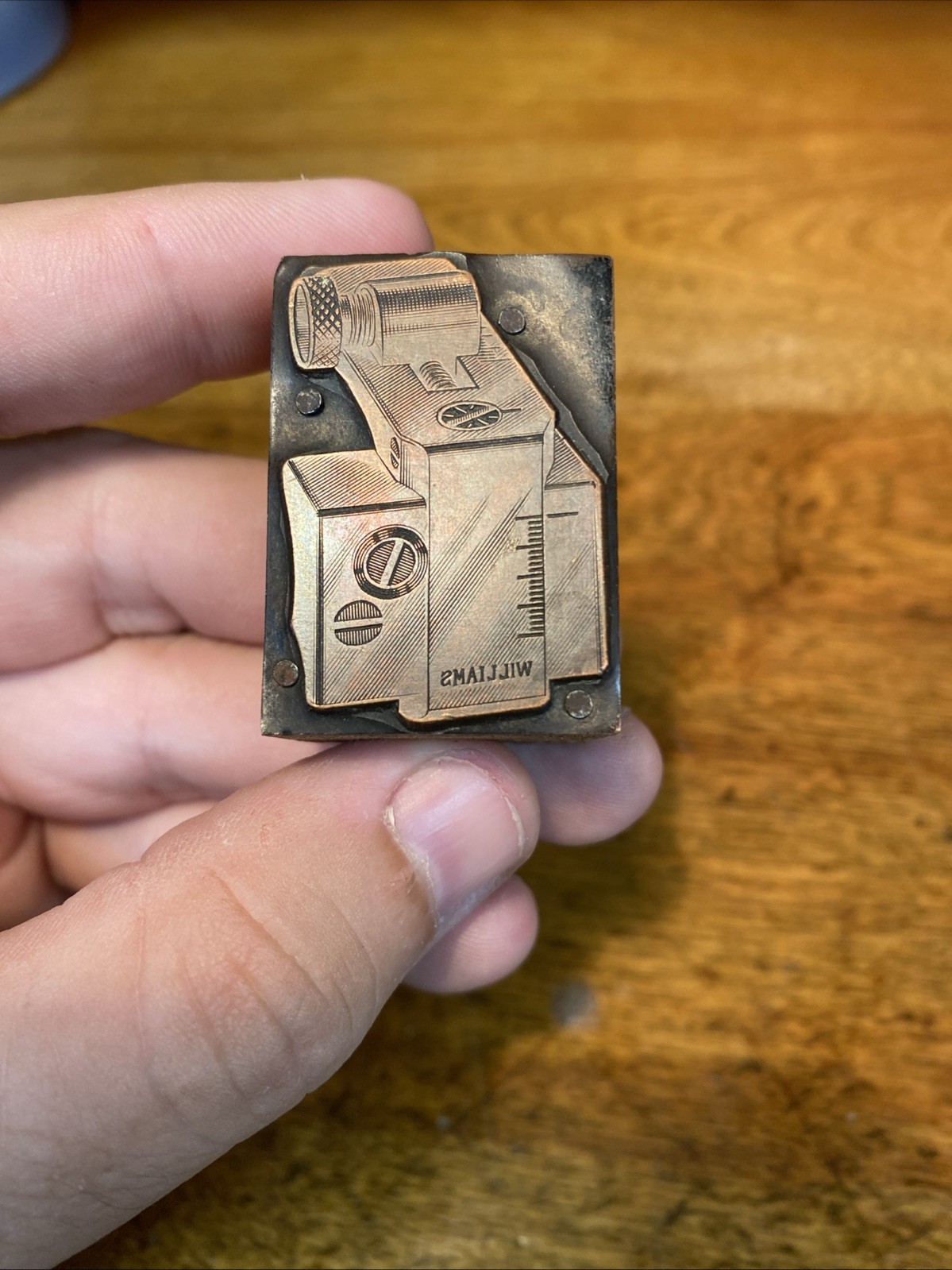 Vintage Letterpress Williams Peep Gun Sight Stamp Print Block Ajustable