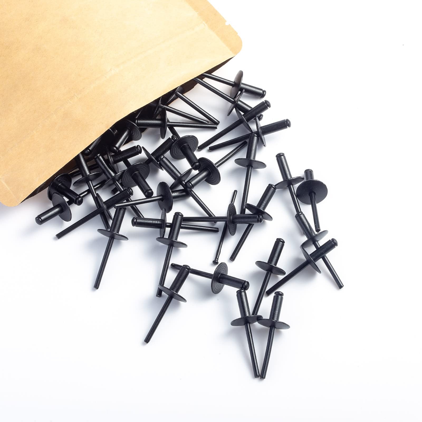 100pcs ALL Black Large Flange Blind Rivets, Aluminum, Flange Diameter 5/8″ 16…