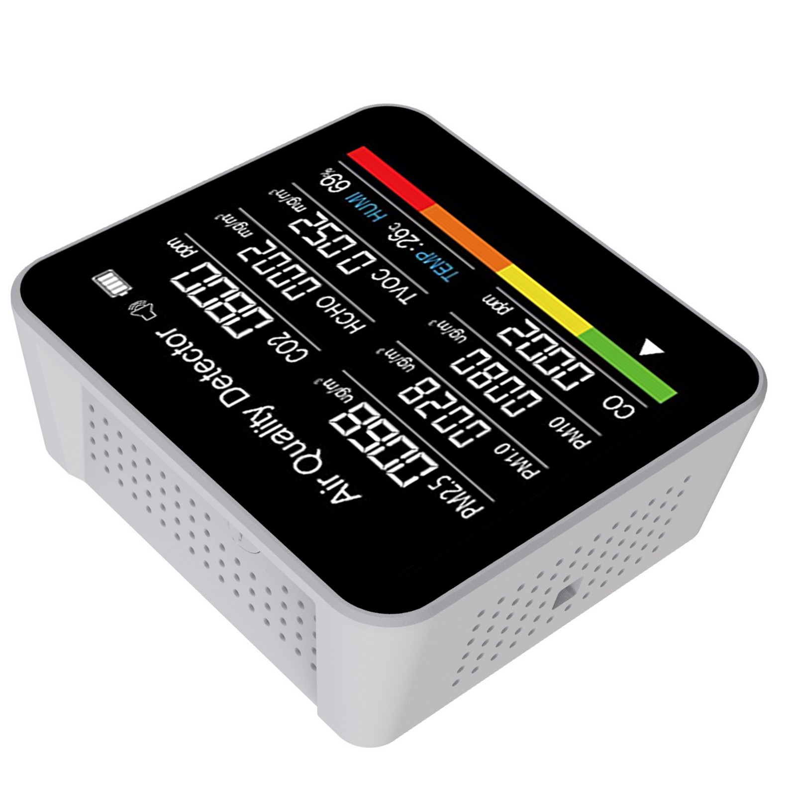 9-in-1 Air Quality Monitor Indoor Carbon Monoxide Detector PM2.5/1.0/10 HCHO