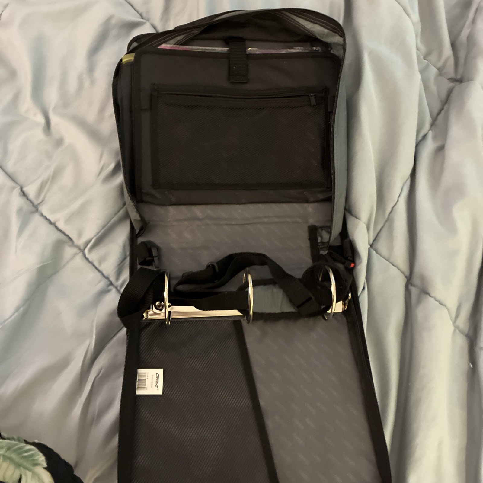 Case-It The Mighty Zip Tab 3 Ring Zipper Binder File Blue/Gray