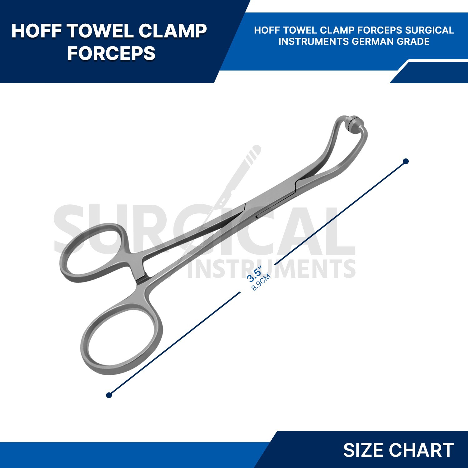Hoff Towel Clamp Forceps 3.5″ Surgical Instruments German Grade