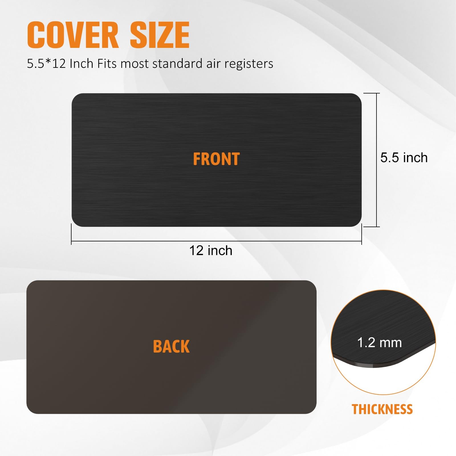 2 Pack Strong Magnetic Vent Covers 5.5”x12” Metallic Black 5.5″X12″,
