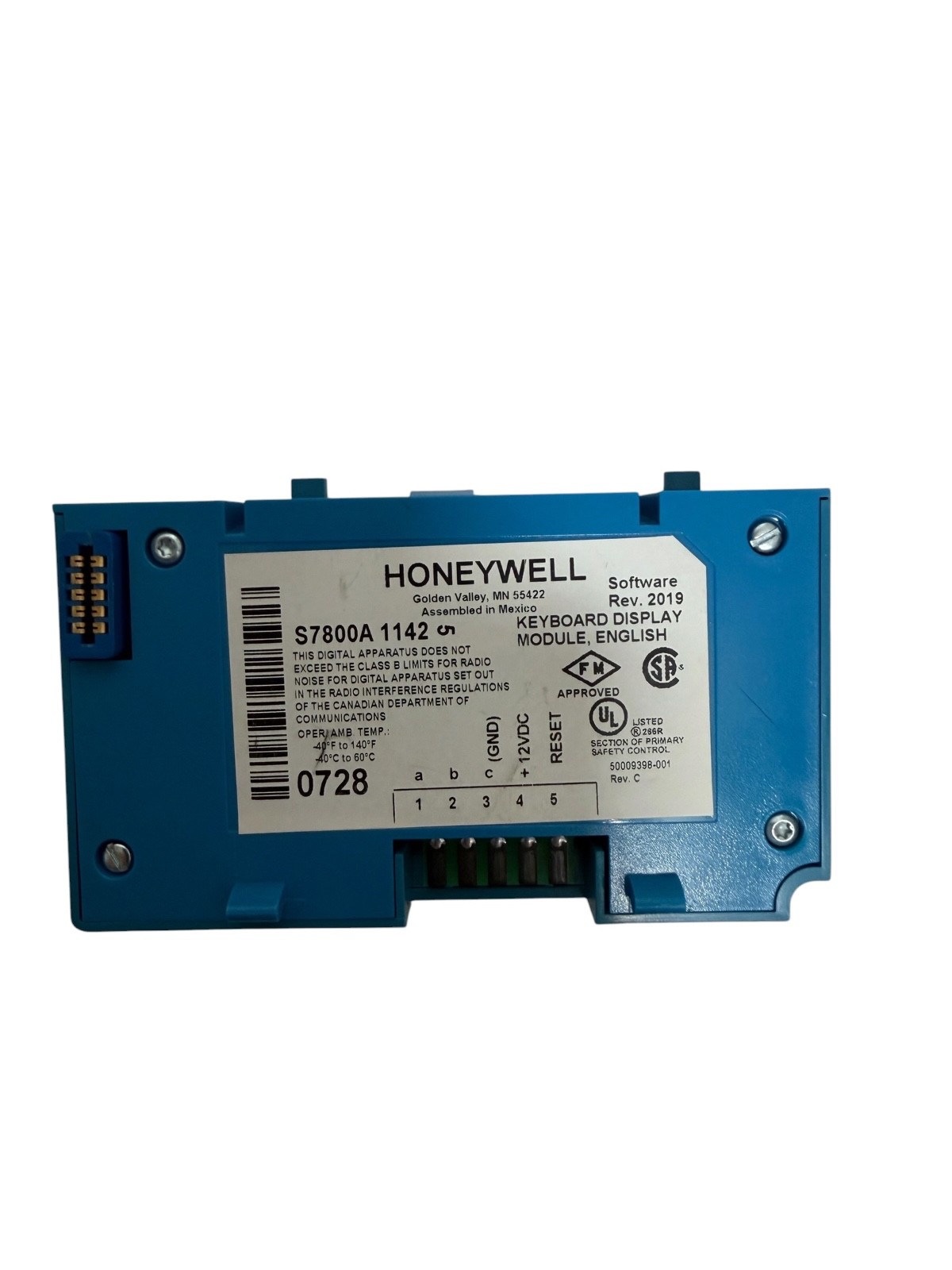 USED HONEYWELL S7800A1142 KEYBOARD DISPLAY MODULE Burner Control TESTED