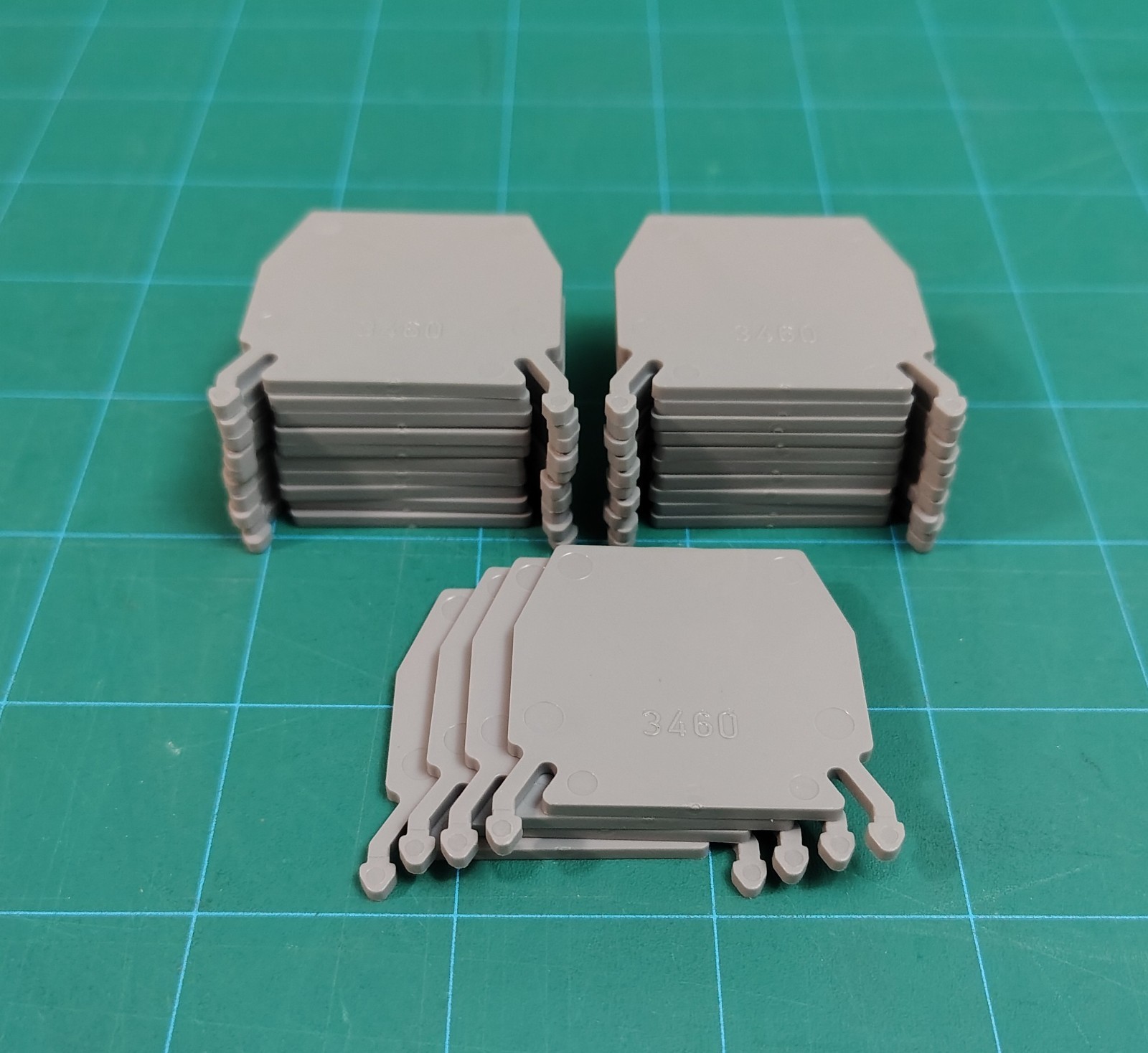 Woertz 3460 Terminal Block Gray End Plate Din Rail Mount Lot of 24