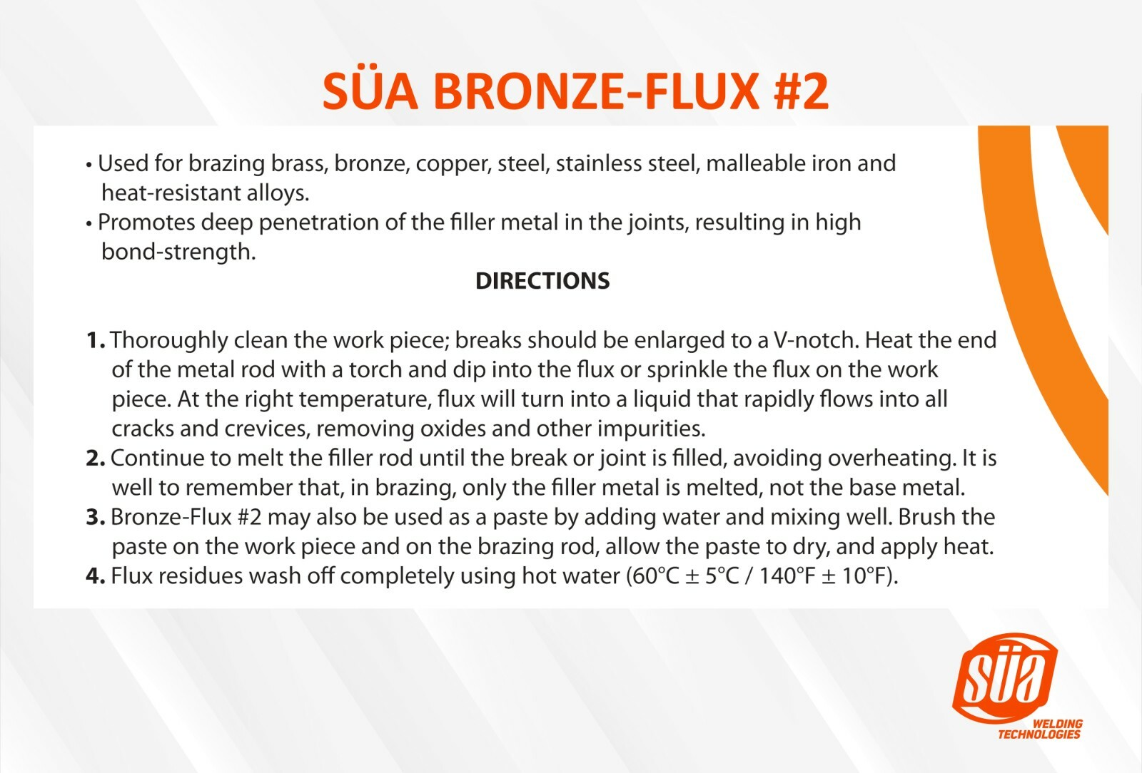 SÜA – Bronze Brazing Flux Powder – 8 Ounces Jar. (2-PACK)