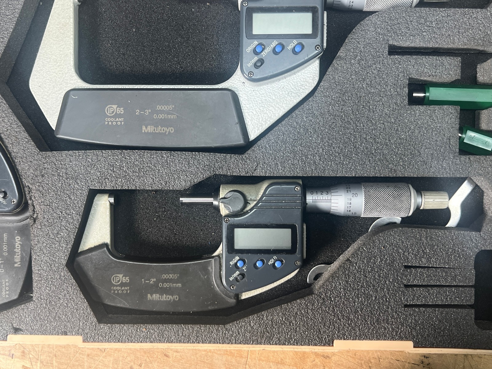 Mitutoyo Digital Electronic Micrometer set 0-1″ 1-2″ 2-3″ 293-331 293-332 / 330