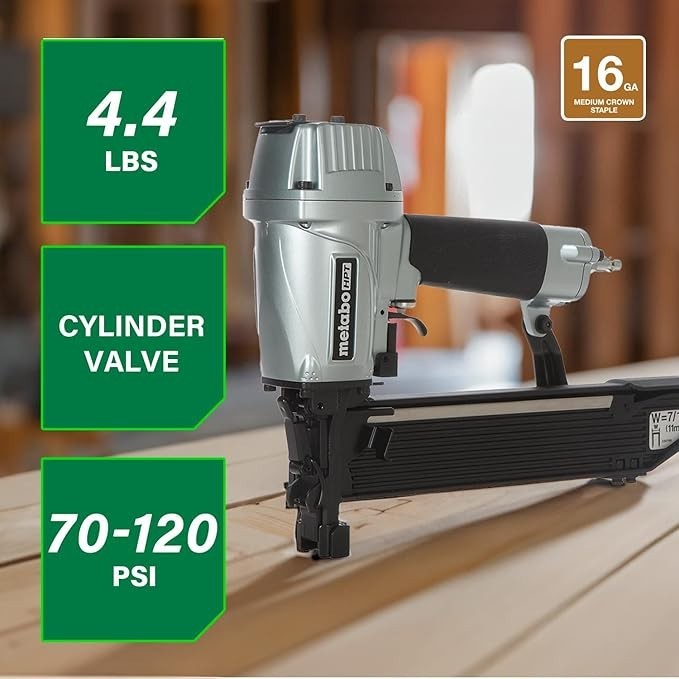 Metabo HPT 7/16 Standard Crown Stapler, 16 Gauge, Pneumatic, N5008AC2 | Roof