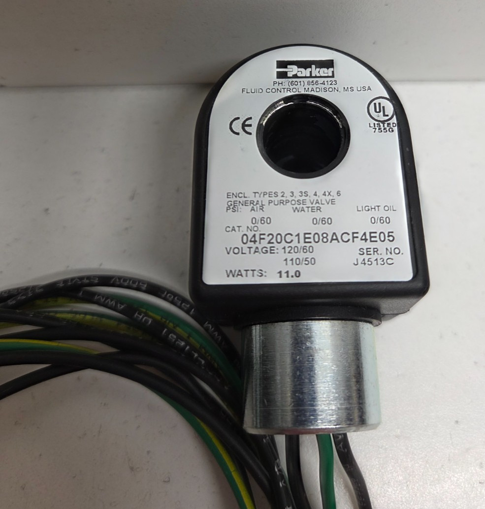 NEW NO BOX! PARKER 120V SOLENOID VALVE COIL 04F20C1E08ACF4E05