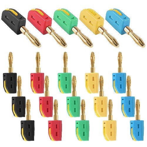 20PCS 4mm Banana Plug High Current 32A Gold Plated Connector S Color: 5 colors