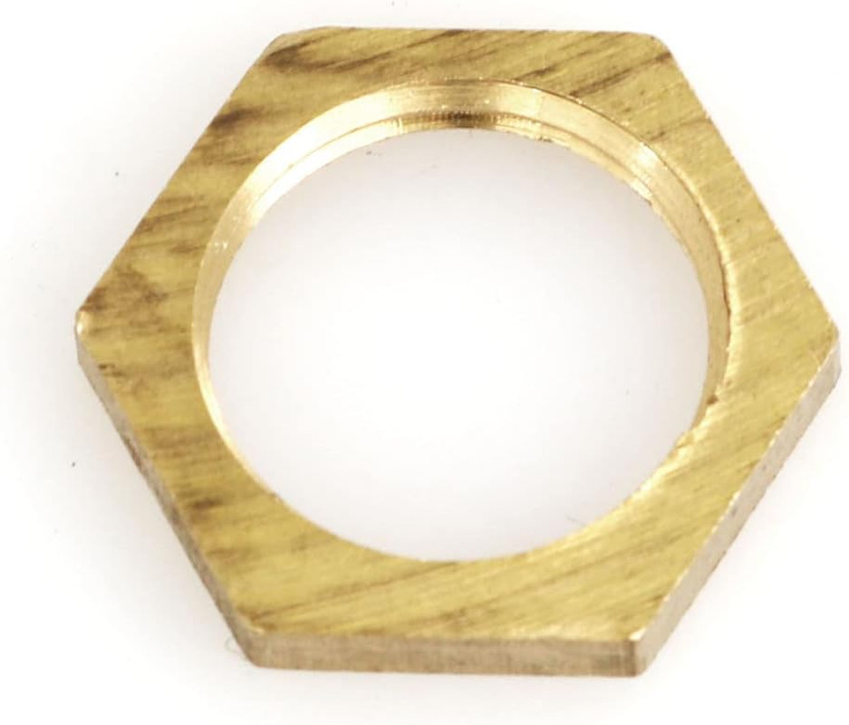 Lock Nut 4Pcs Brass Pipe Fitting 3/8″ NPT Female – 3/8 Inch NPT Hex Lock Nut fo