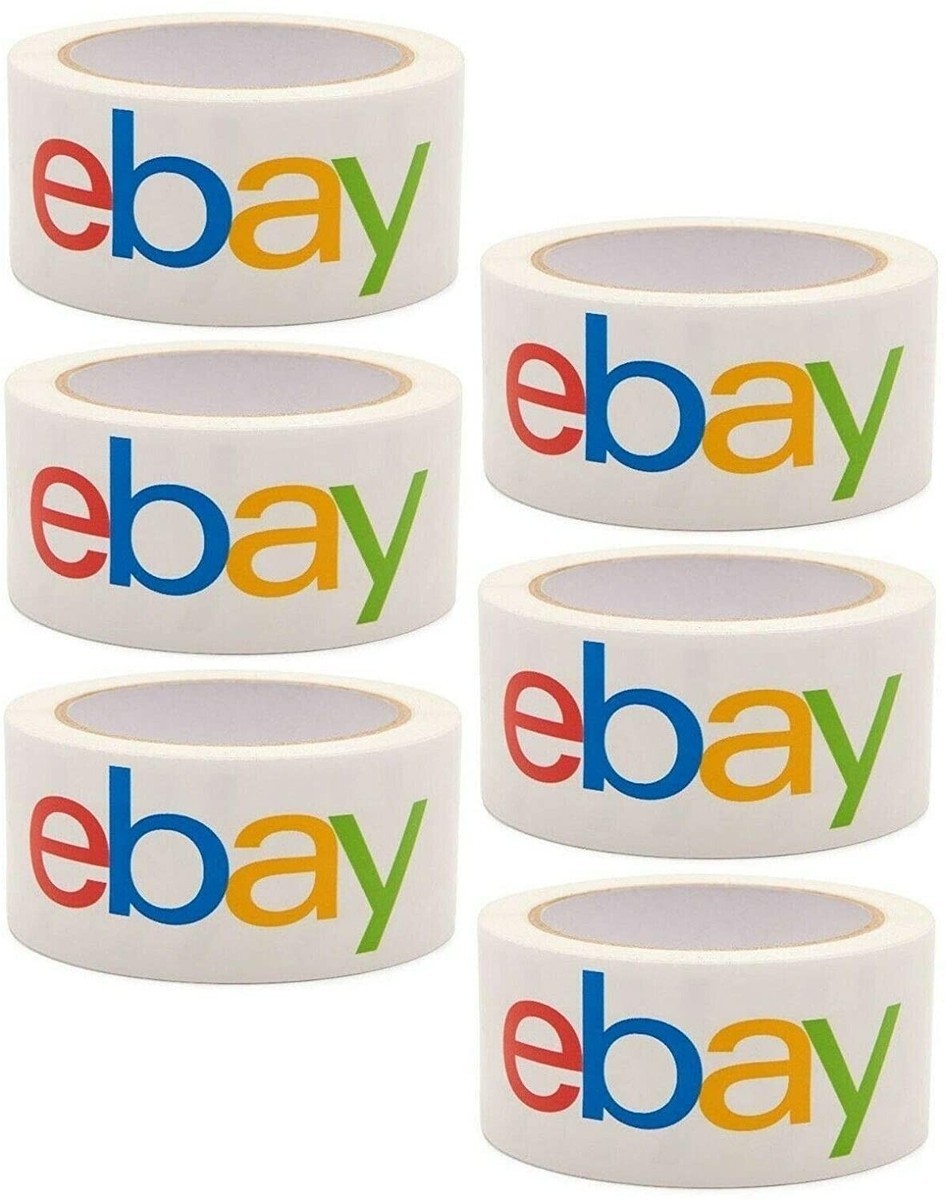 6 Rolls eBay Color Shipping and Packing Tape 2″ 75 Yard 2.2 mil Thick