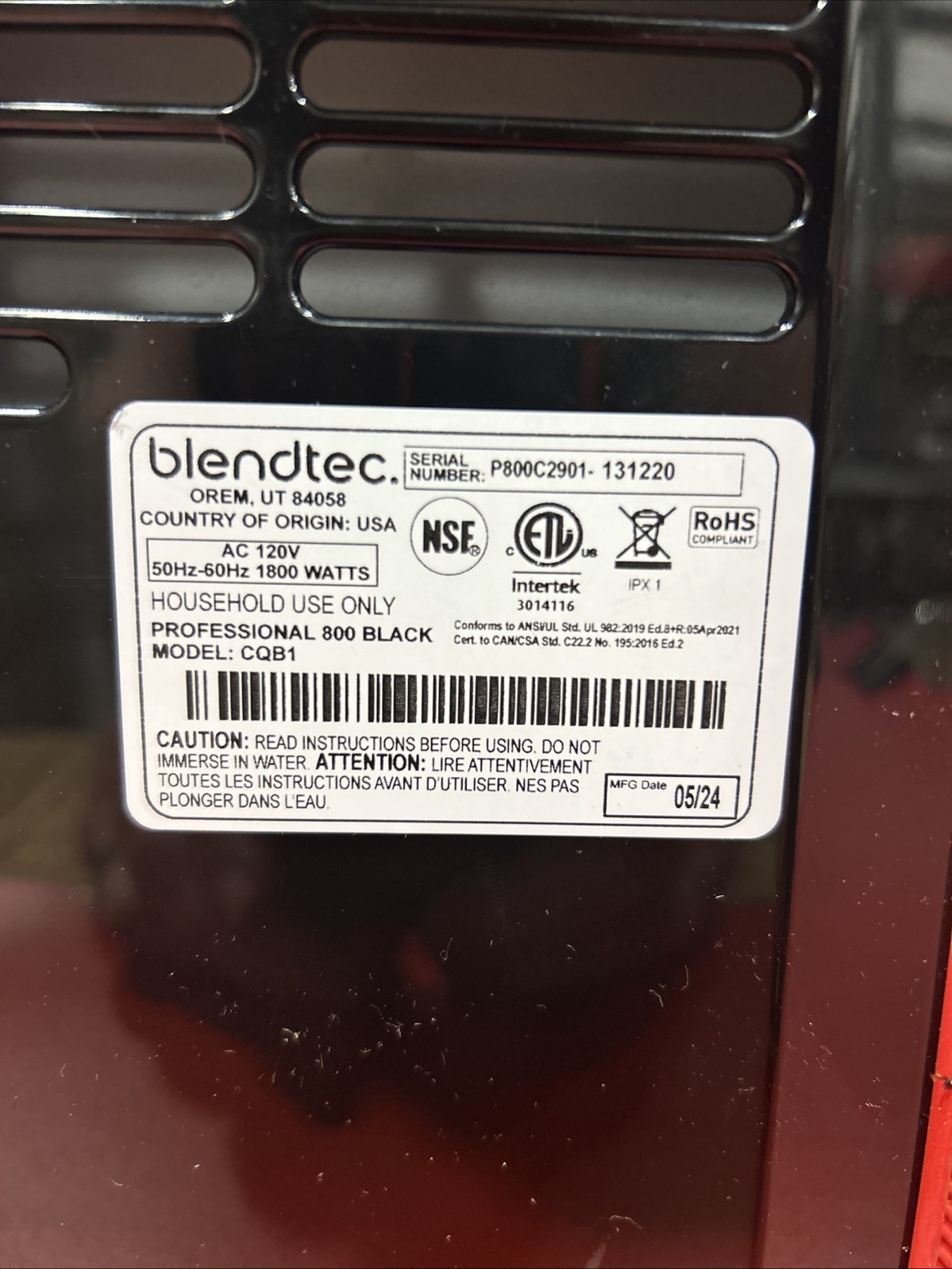 Blendtec Stealth 800 Black Series CQB1 Commercial Blender Nitro – 2 Cycles