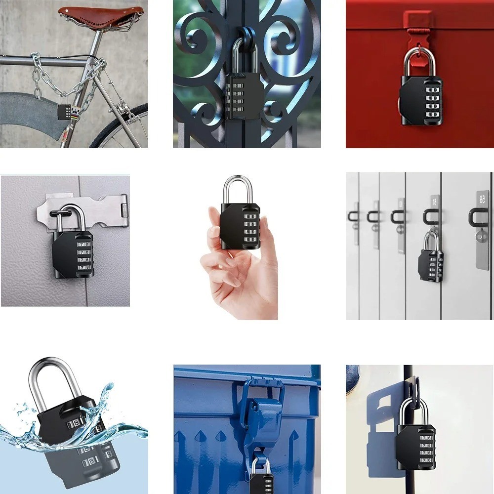 Heavy Duty 4 Digit Combination Lock Resettable Waterproof Padlock