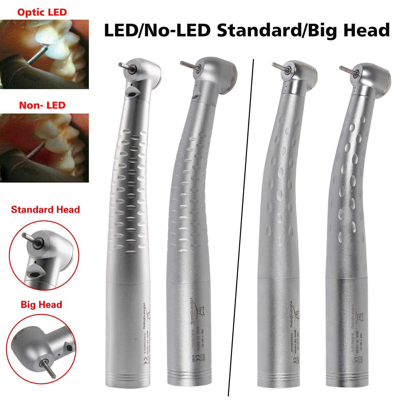 Dental Fiber Optic LED Handpiece / High Speed No LED Fit KaVo 4/6 Hole Coupling
