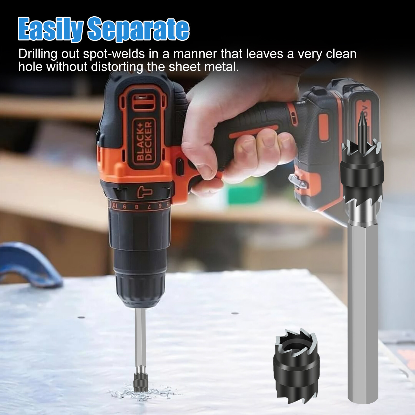 10Pcs/Set 3/8″ Double Sided Rotary Spot Weld Cutter Remover Drill Bits Cut Welds