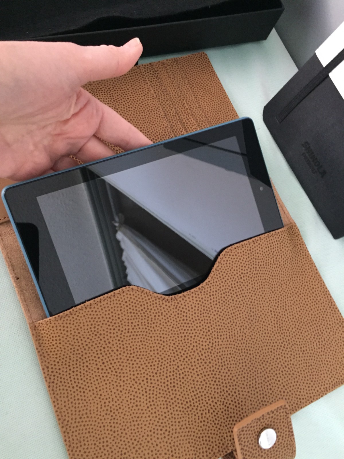 Magna Shinola Detroit Lined Blank Pages Leather Journal Portofilio + Gift Box