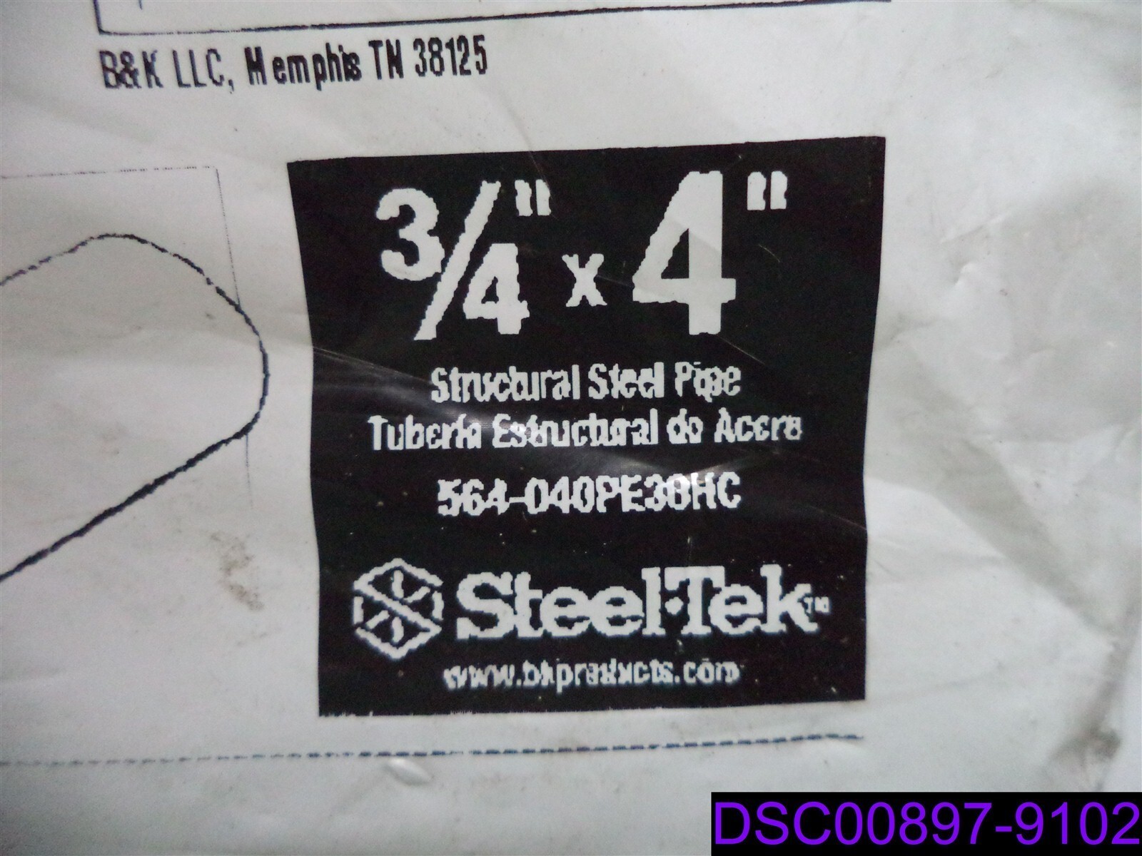 Qty = 3: Steel Tek 3/4″ x 4″ Structural Steel Pipe P/N 564-040PE30HC