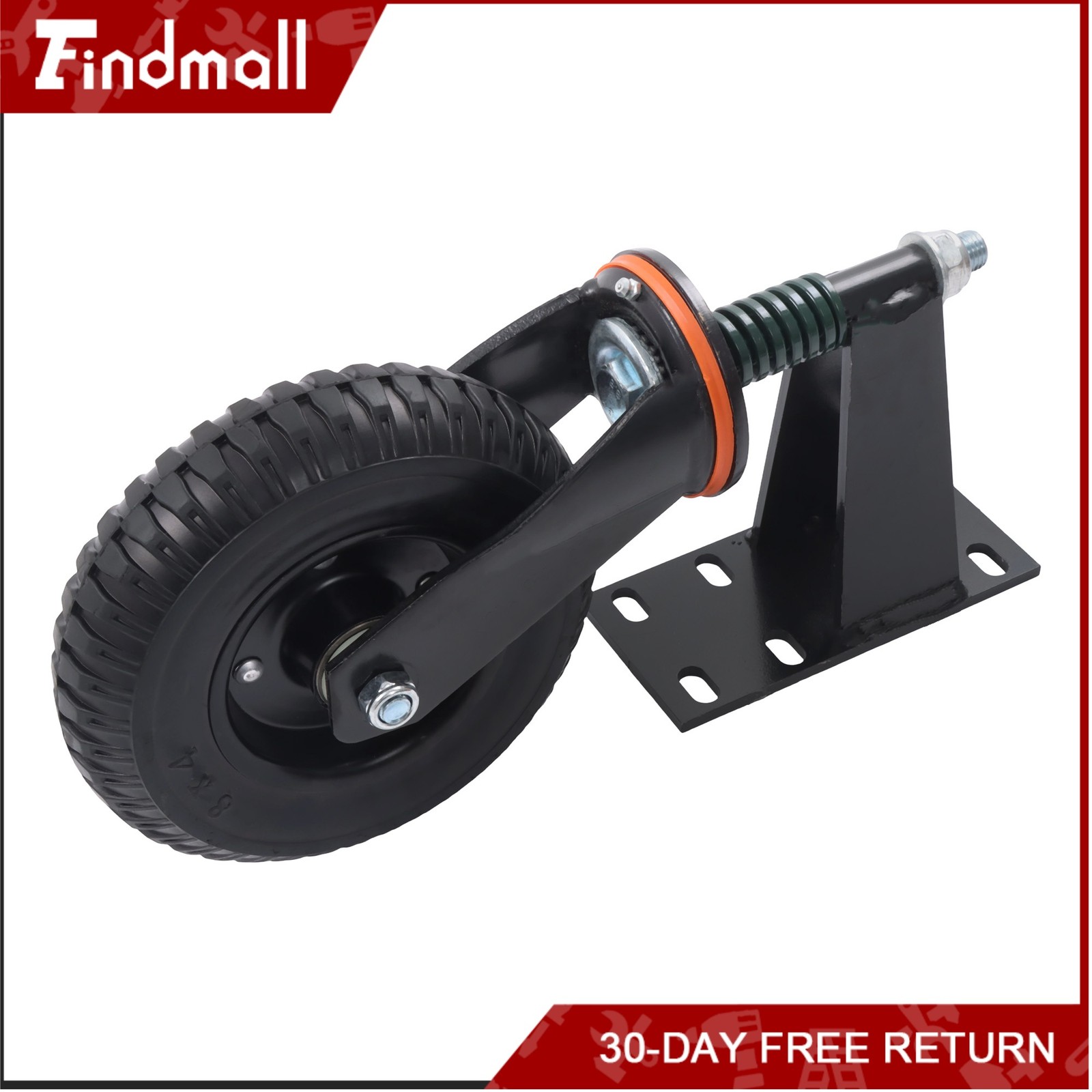 Findmall 2 Pcs Gate Casters 8″ 600Lbs (Straight/U-Bolt) Spring-Loaded Caster