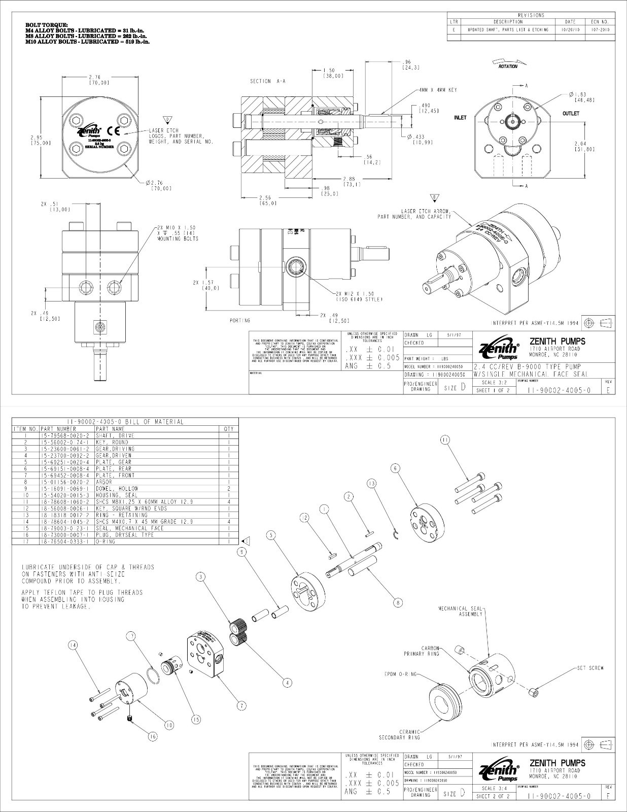 Zenith Gear Pump Assy w/ Controller B-90000