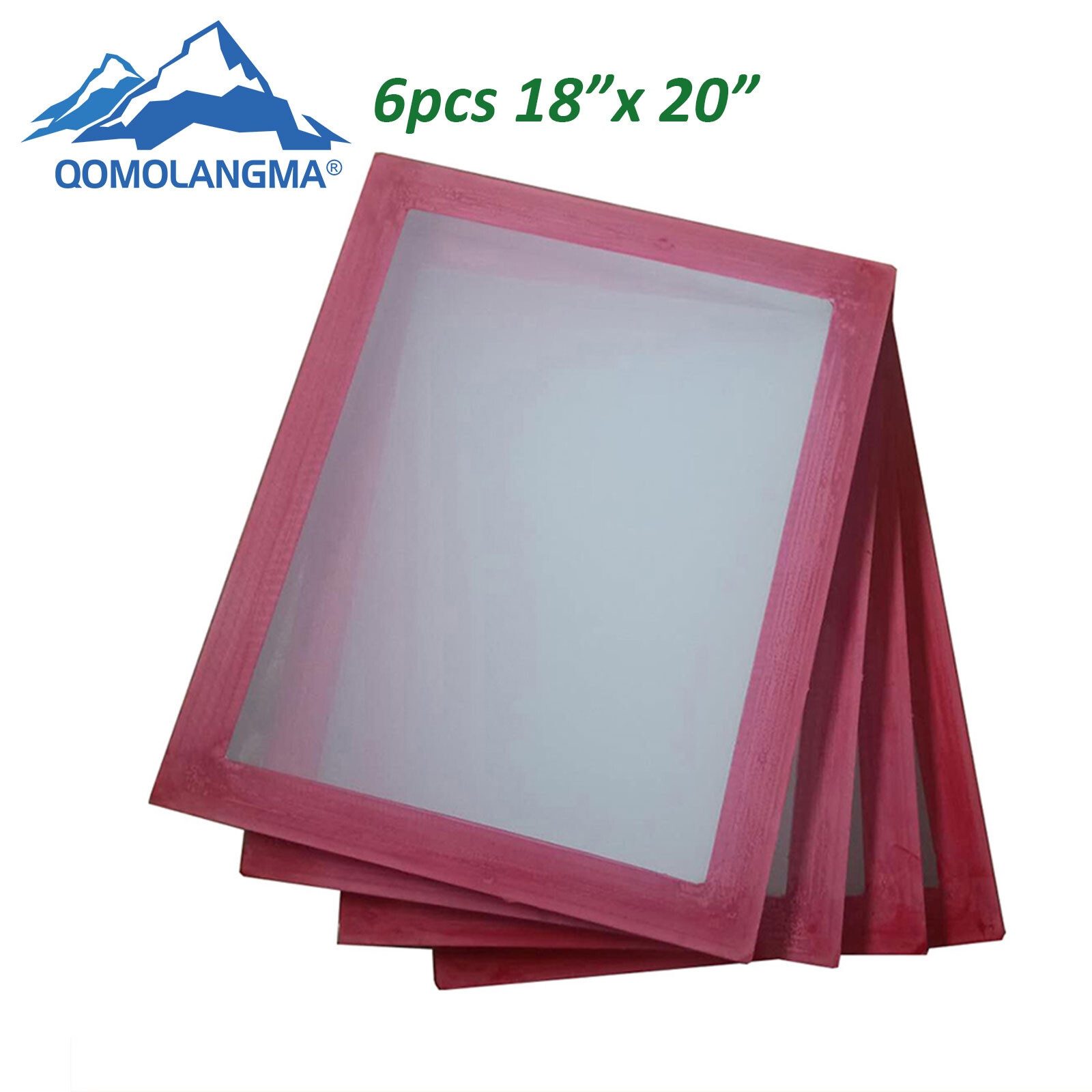 6pcs 18″ x 20″ Aluminum Frame Screen Printing Screens with 110 White Mesh Count