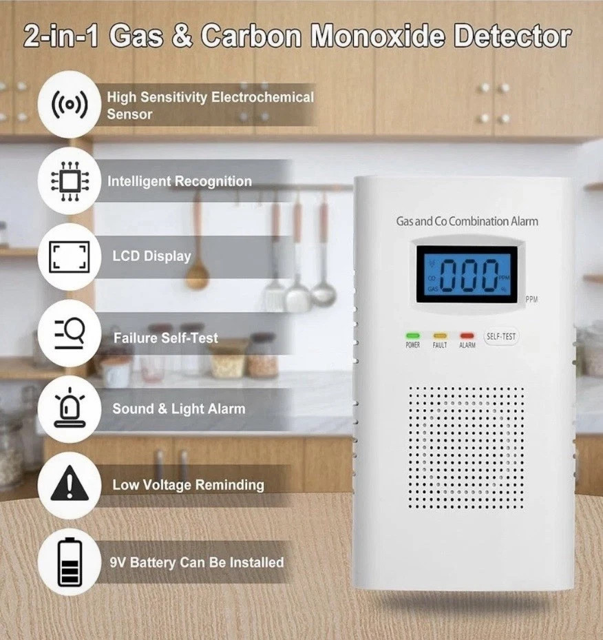 KH-522 Carbon Monoxide & Gas Detector Alarm – Home Safety