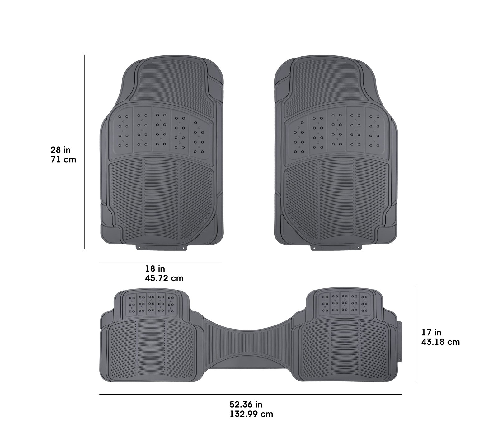 Retailer Basics Universal Pvc Faux Rubber Car Floor Mats All Weather Protection