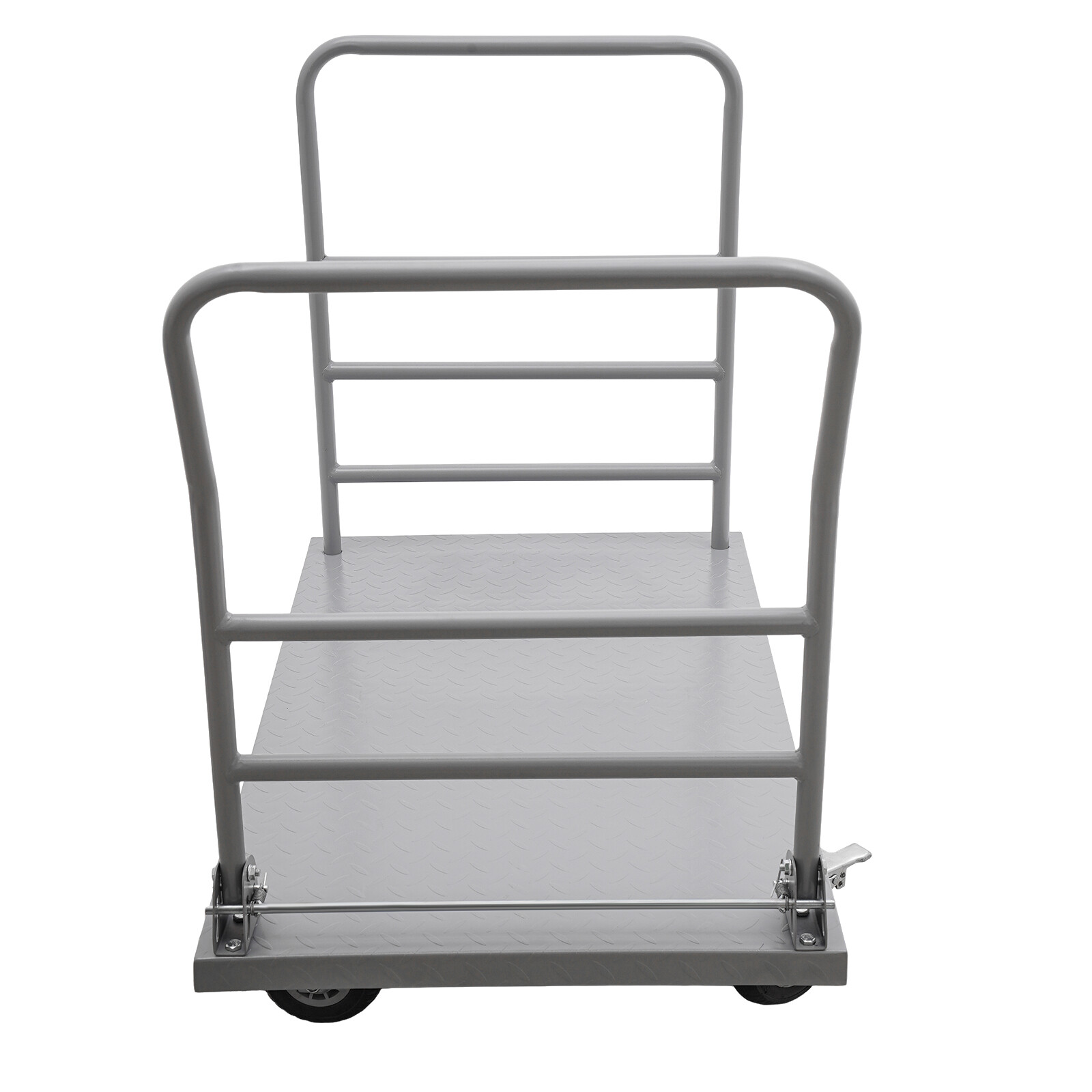 Platform Truck Cart, Heavy Duty Push Cart 2000LB with Detachable Rear Guardrail