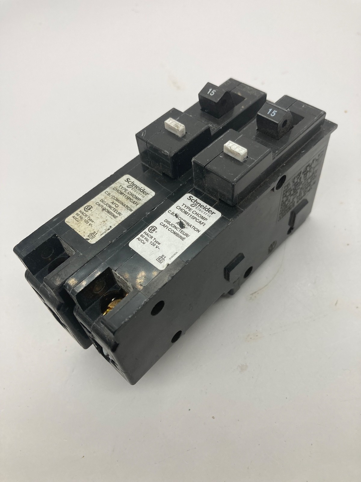 2X Schneider CHOM115PCAFI 1P Plug In Neutral Arc Fault Combination AFCI Breaker