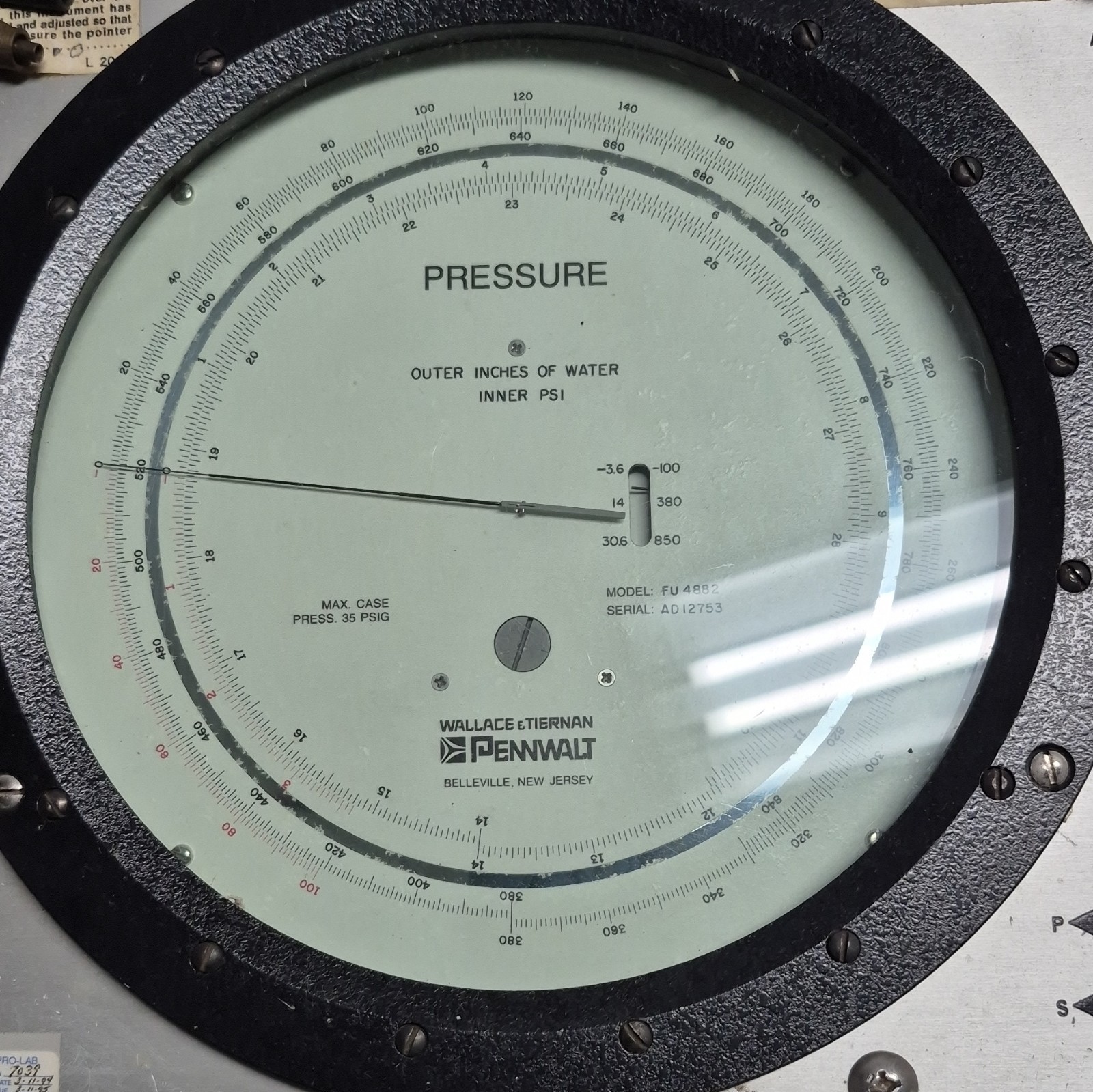 Wallace & Tiernan 65-120 Portable Pressure Calibrator -36 to 100 psi