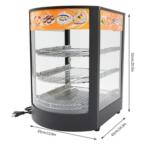 3-Tiers Tabletop Commercial Food Warmer Display Case Food Warming Cabinet 800W