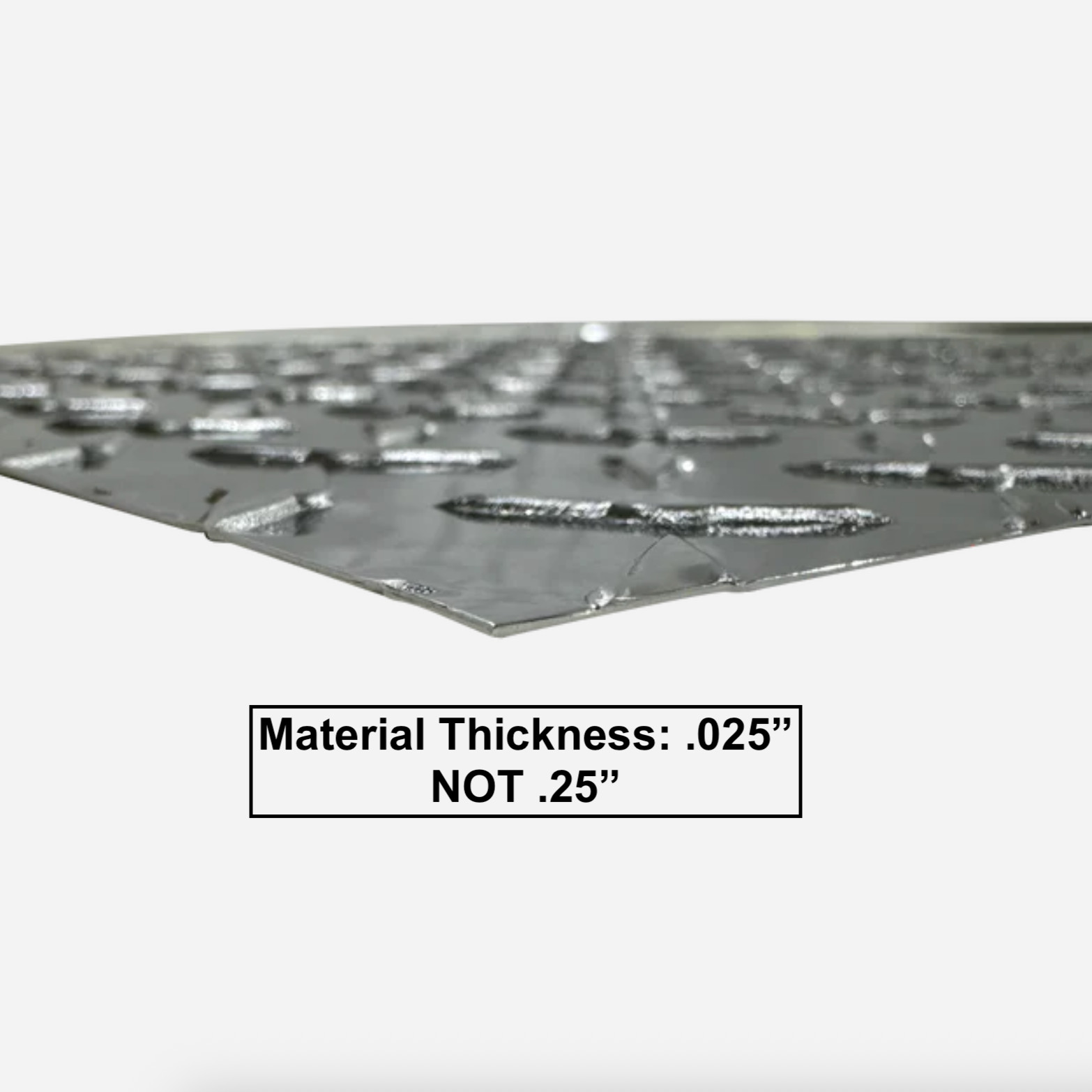 4′ x 8′ Aluminum Diamond Plate Sheet .025” Thick Embossed, Polished