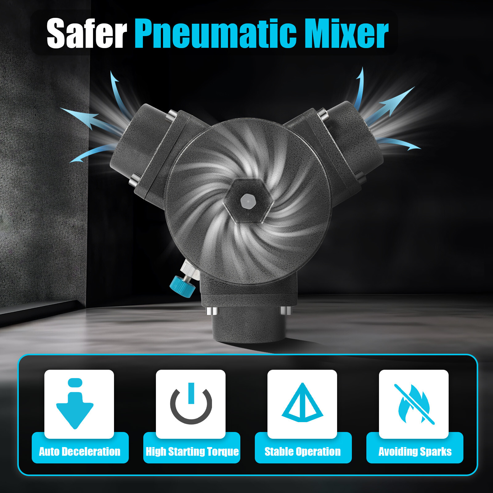 50 Gallon Industrial Pneumatic Mixer Paint Ink Mixer Air Agitator Mixing Machine