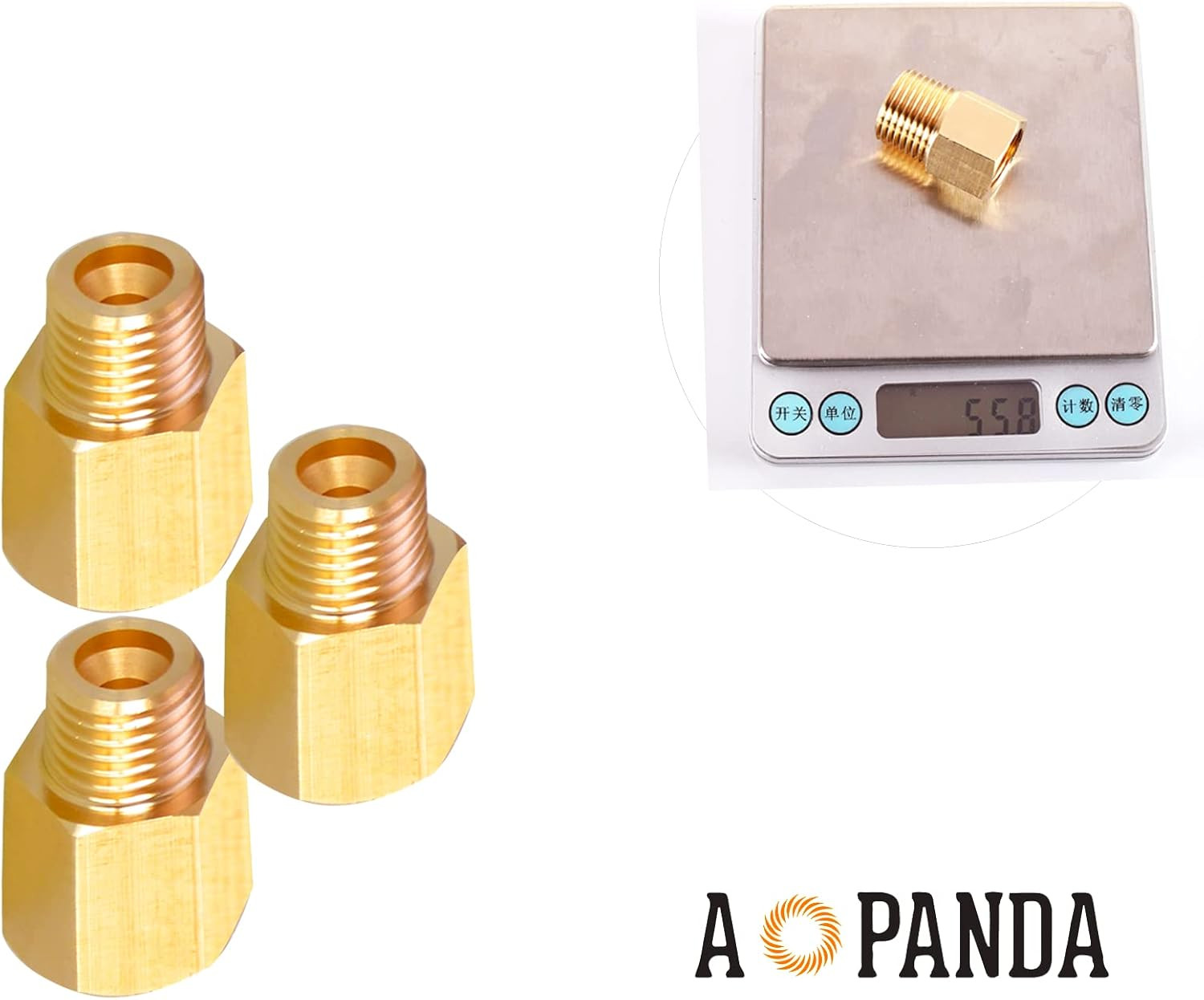 AOPANDA 1/4 NPT Male to 3/8 NPT Female Reducer Adapter, NPT Brass Pipe Fittings