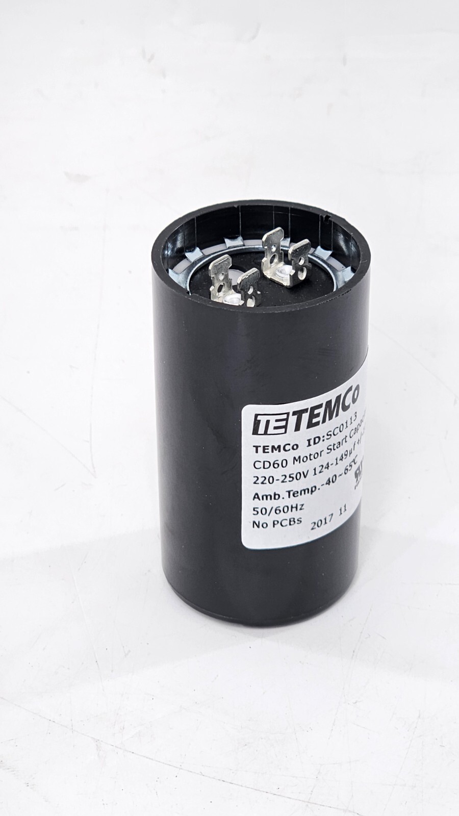 TEMCo 124-149 uf/MFD 220-250 VAC volts Round Start Capacitor 50/60 Hz