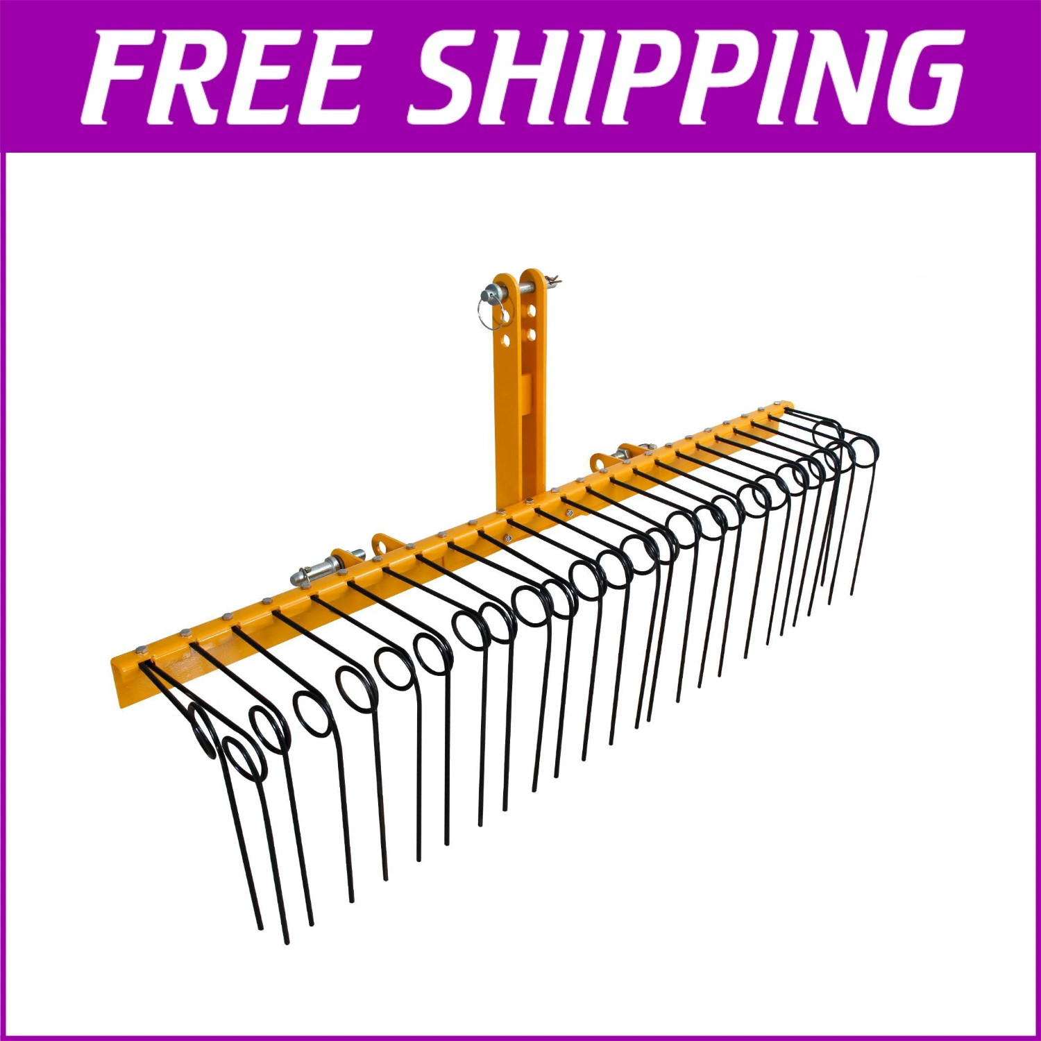 GARVEE 60 in Pine Straw Rake 3 Point Hitch Tractor Landscape Rake to Cat 0 Cat 1