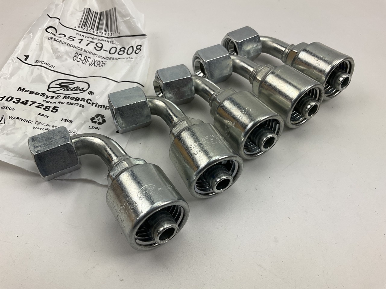 5 Gates G25179-0808 90 Degree Bent Tube Female JIC 37 Deg Flare Swivel Fittings
