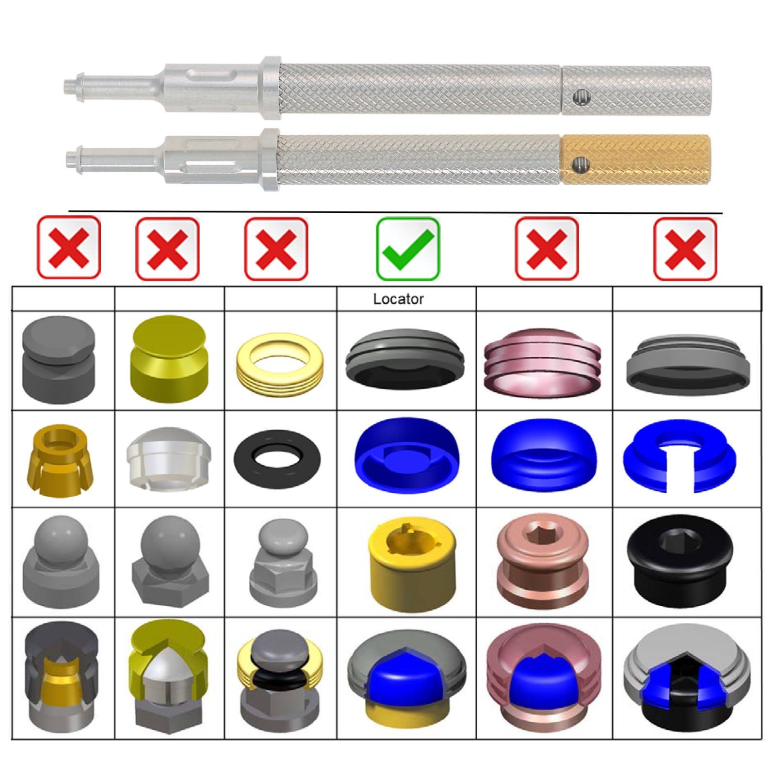 US Dental Overdenture Locator Implant Abutment for Zimmer/Hiossen Male Caps Tool