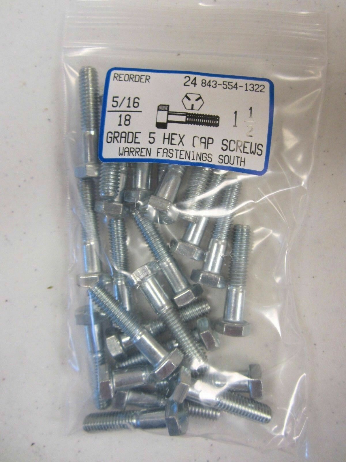 Assortment Kit Grade 5 Bolt, Nut & Washer 1496 Piece Coarse Thread Zinc Plated