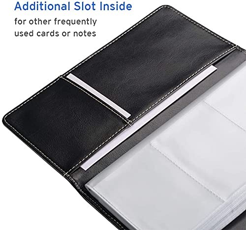Sooez Leather Professional Business Card Book Holder Organizer, 240 Capacity Cre