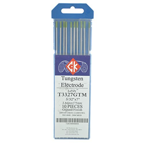CK T3327GTM LaYZr Tungsten Electrode 3/32″ x 7″, 10 pack