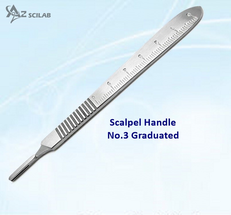 100 pcs Carbon Steel Sterile Surgical Scalpel Blades #12 + Graduated Handle No 3