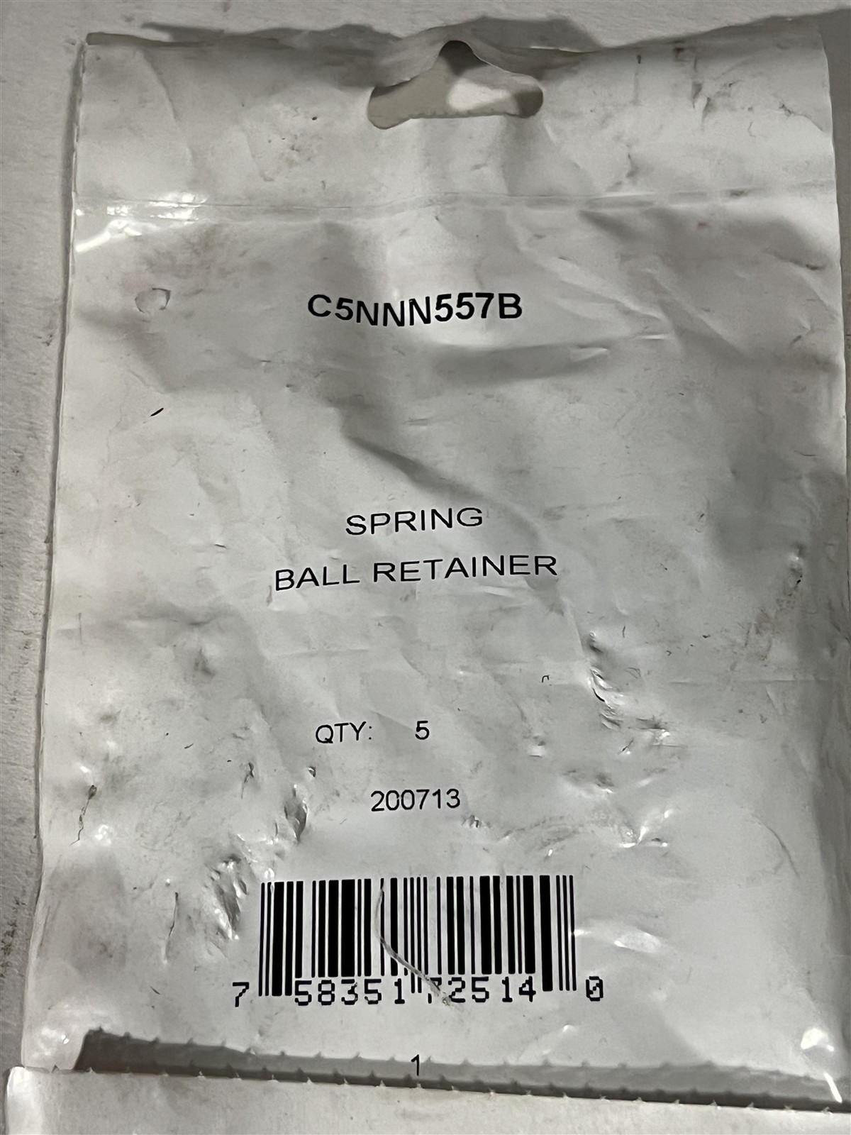 Tisco New Old Stock Part # 8184226 SPRING BALL RETAINER PACKAGE OF 5