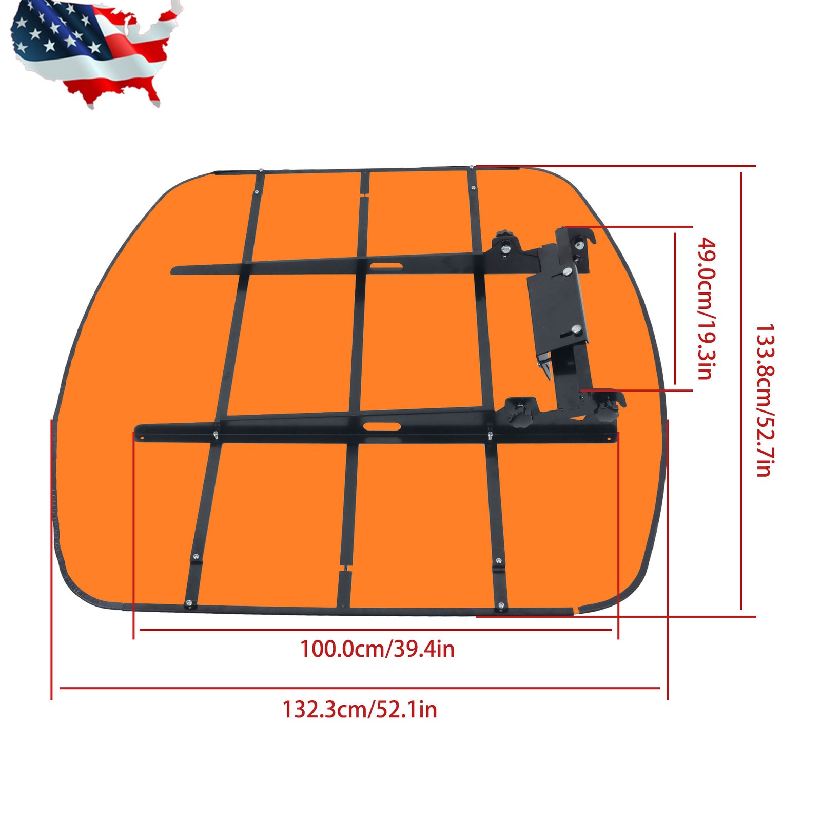 52″ × 52″ Sun Shield Tuff Top Tractor & Mower Canopy For 2″ x 2″ or 2″ x 3″ Rops